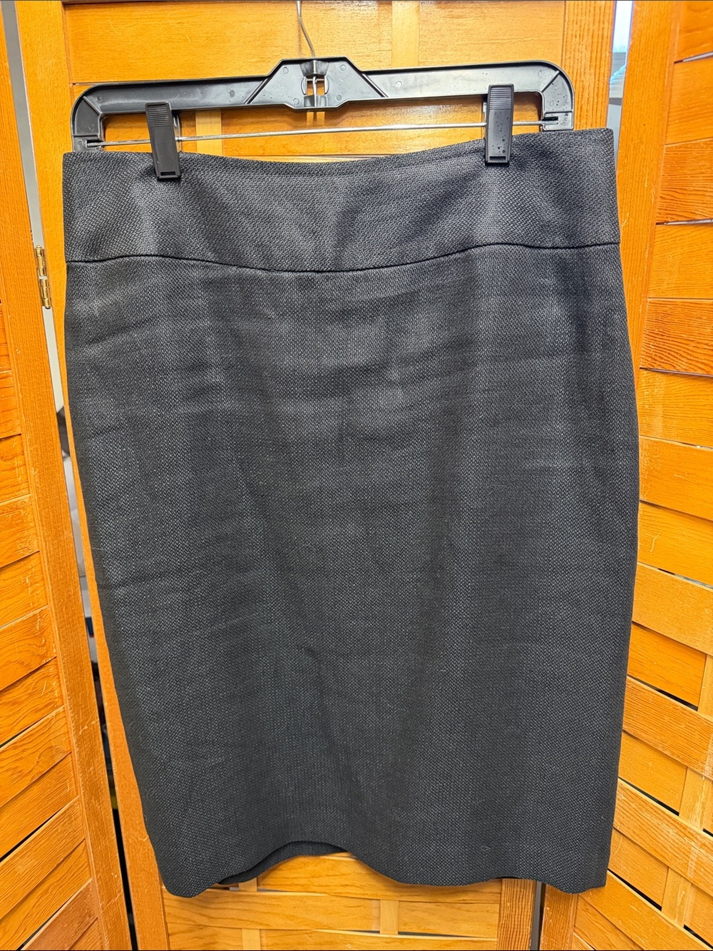 Lauren Ralph Lauren Black Linen Textured and Acetate Lined Pencil Skirt Size 6